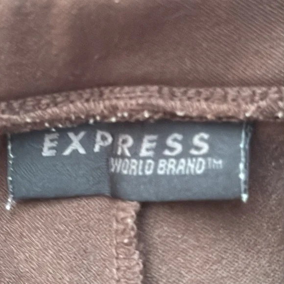 EXPRESS. Extreme Flare Brown Pants, Size S-Regular. - Picture 6 of 9
